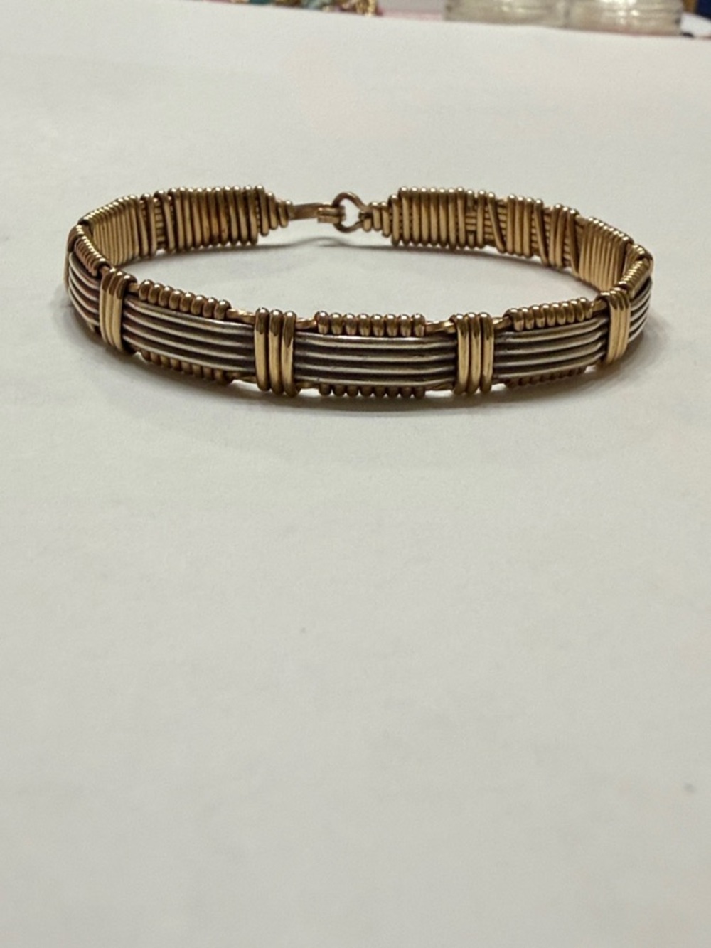 Two-Tone Gold & Silver Wire Wrapped Women’s Bracelet
